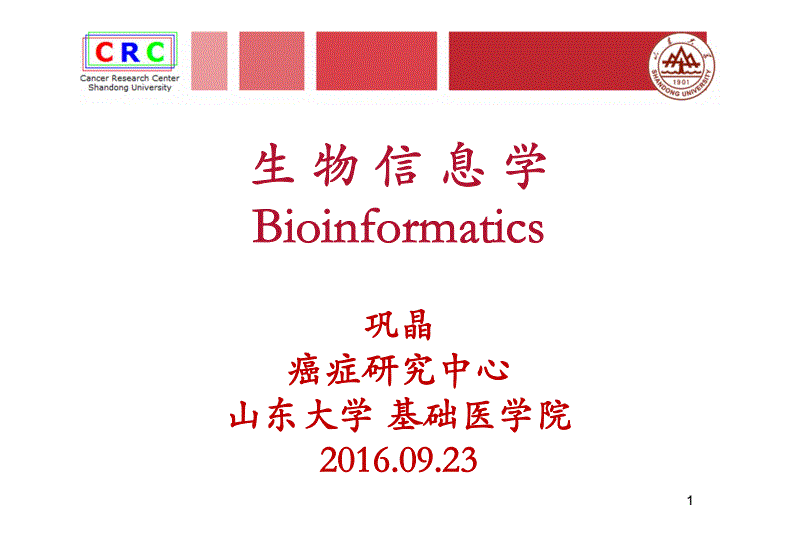 山东大学生物信息学慕课